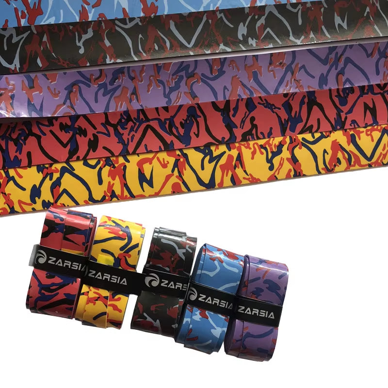 50Pcs Sticky Printing Tennis Overgrips Durable Badminton Racket Grips Sweatbands Squash Absorbed Wraps Tapes